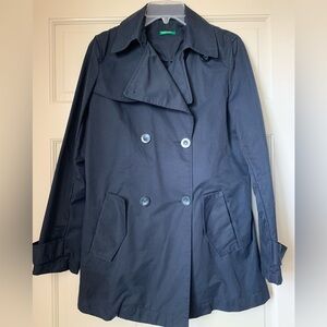 Classic Navy Double-Breasted Women's Coat